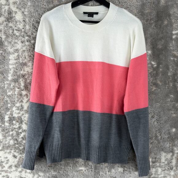 French Connection Size S Colorblock Crew Neck Sweater Long Sleeve Outdoor - Picture 1 of 7